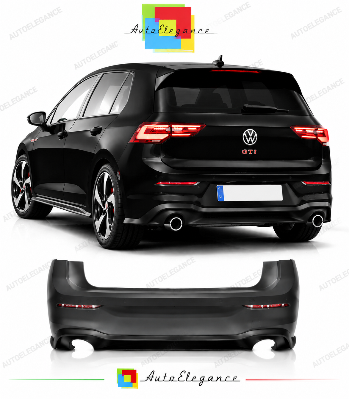 💕PARAURTI POSTERIORE VOLKSWAGEN VW GOLF 8 LOOK GTI💕