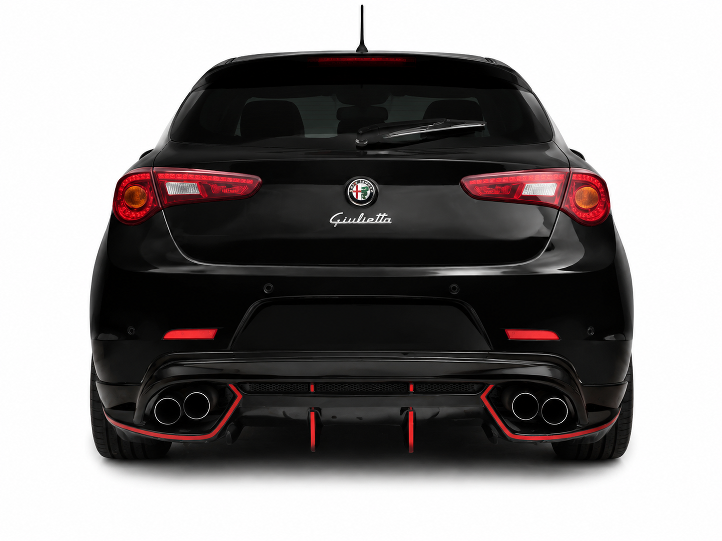 💕 ART.0405 DIFFUSORE ALFA ROMEO GIULIETTA LOOK QUADRIFOGLIO NERO LUCIDO💕