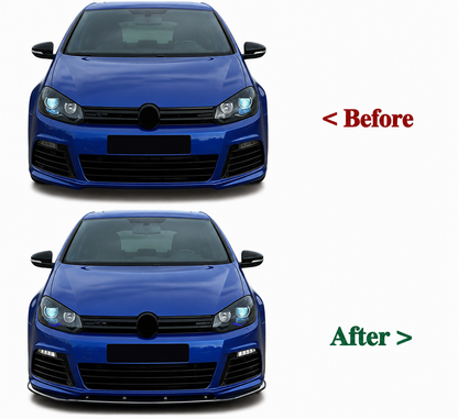 💕 Splitter Anteriore Solo per VW Golf 6 R20 08-13 ABS Nero Lucido 💕