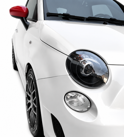💕ART.0342 FARI ANTERIORI FIAT 500 2007-2015 LENTICOLARI NERI look Abarth💕