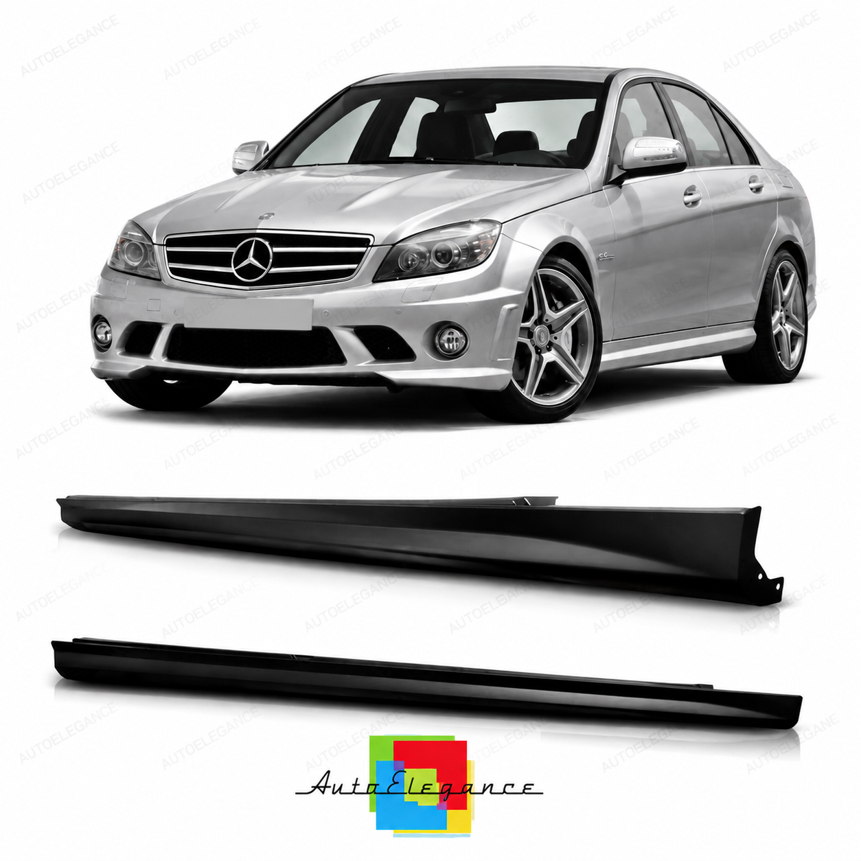 💕MINIGONNE LATERALI MERCEDES CLASSE C W204 07-14 LOOK AMG💕