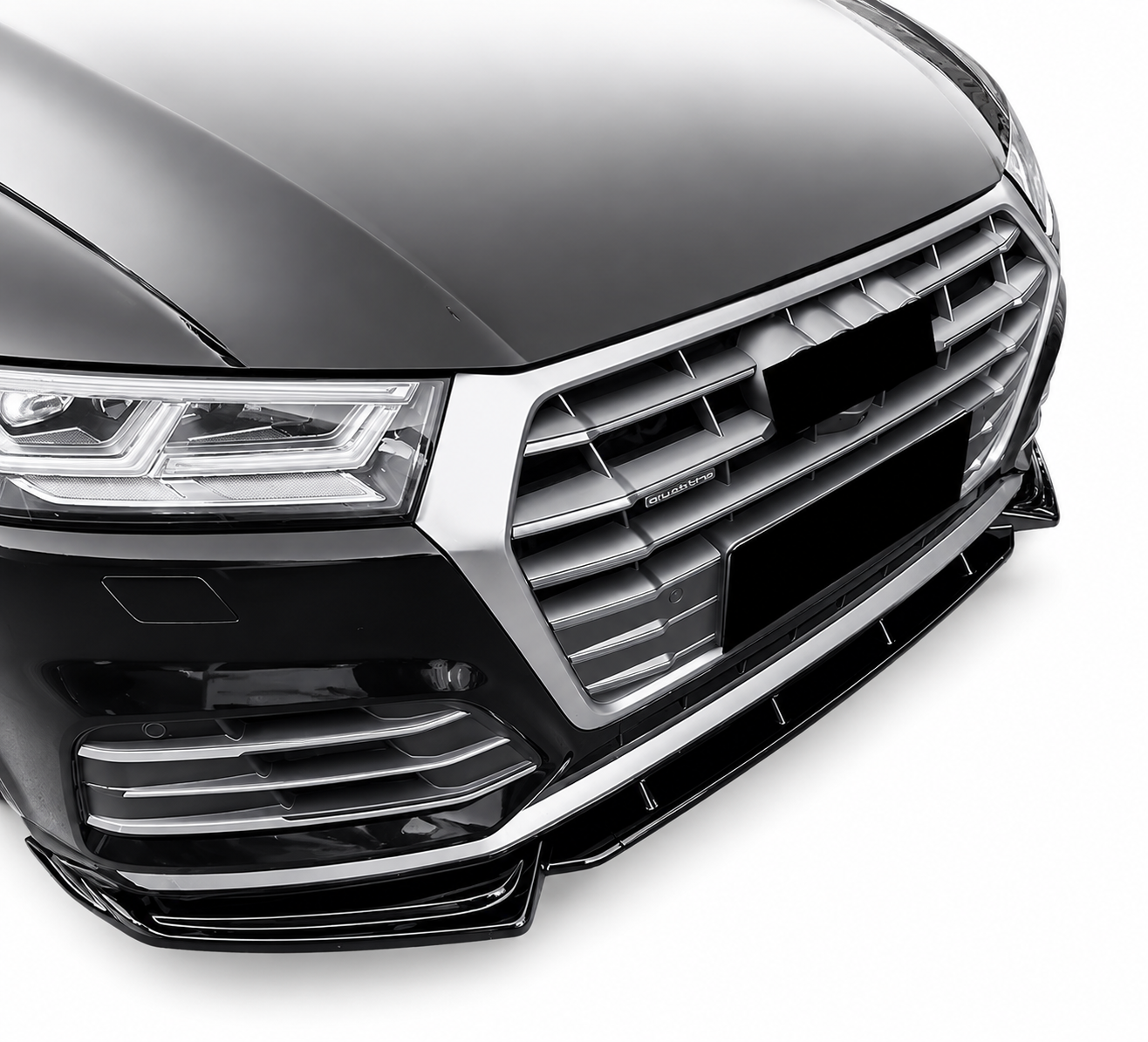 💕 Splitter Anteriore Adatto per Audi Q5 SQ5 FY S-Line 18-20 ABS Nero 💕