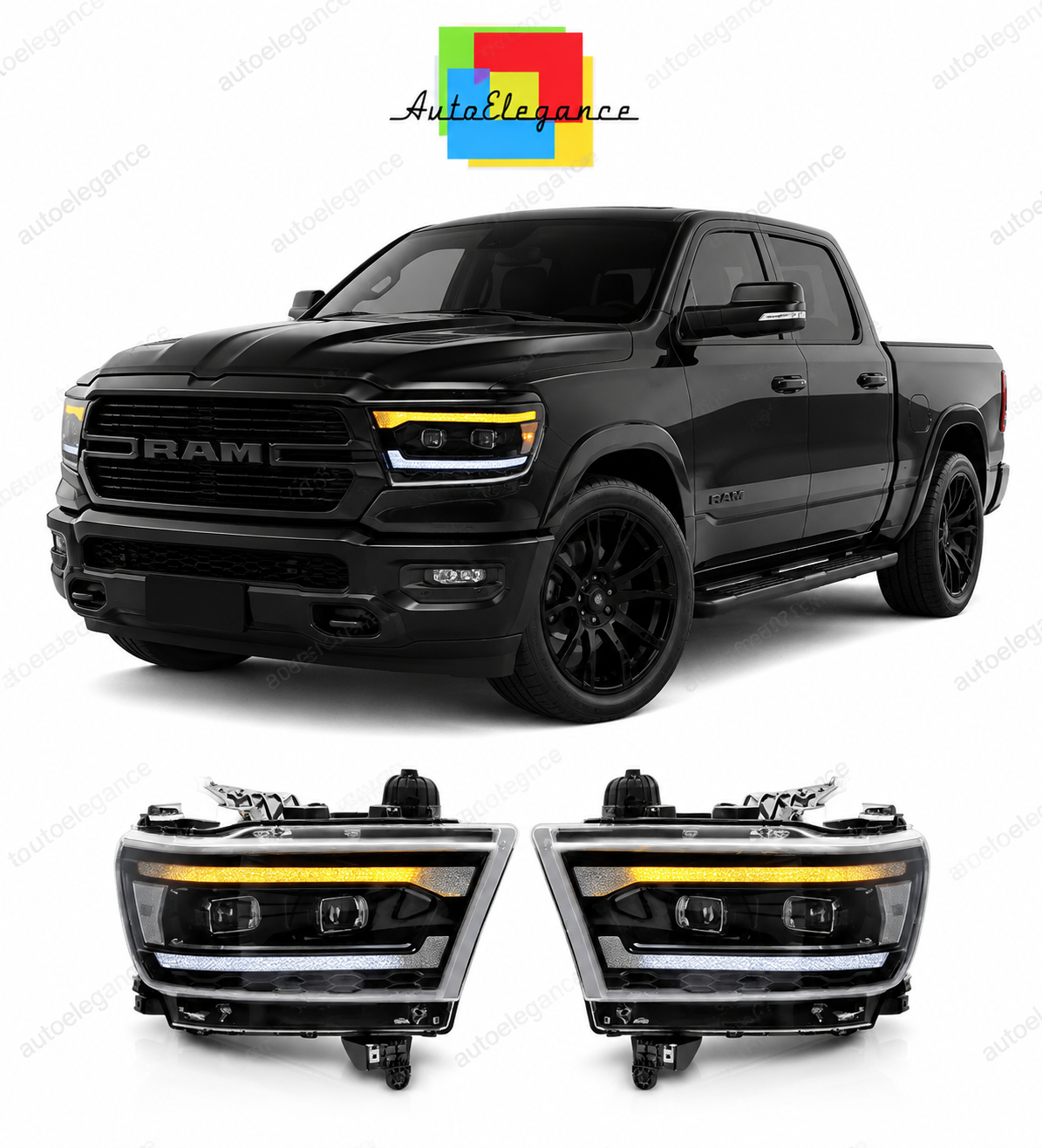 💕 Fari Anteriori Adatto per Dodge RAM 1500 2019-2022 Full LED DRL 💕