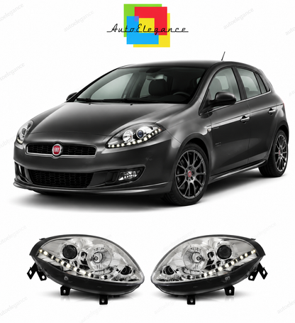 💕 Fari Anteriori Adatto per Fiat Bravo II 07-15 Daylight LED Cromati 💕