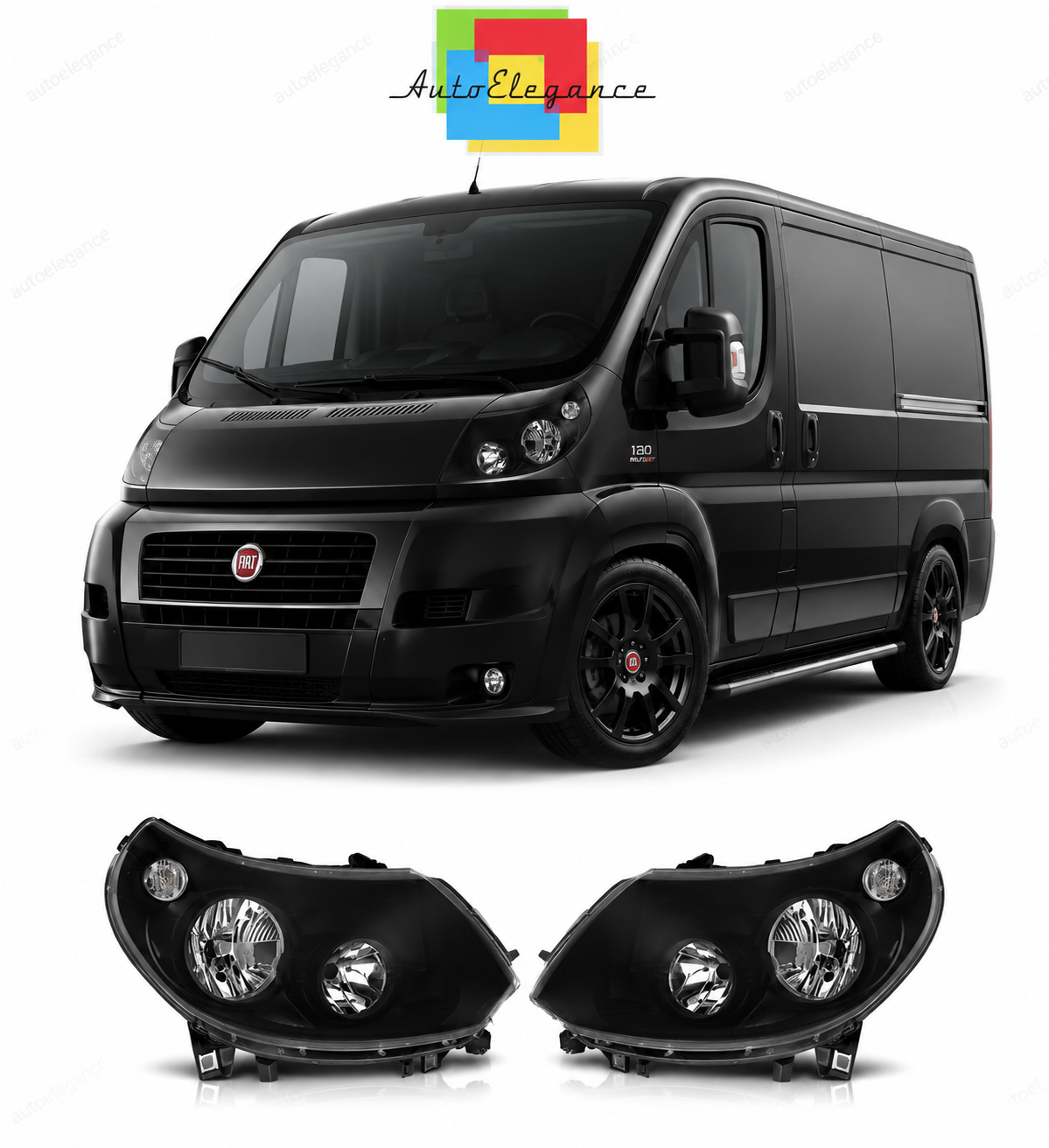 💕 Fari Anteriori Adatto per Fiat Ducato / Boxer / Jumper 2010-2014 DRL Neri 💕
