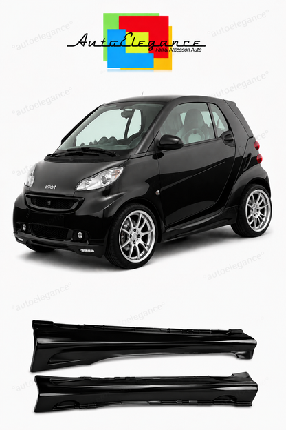 💕art.10394 Minigonne Smart Fortwo 451 look Brabus nero lucido ABS💕