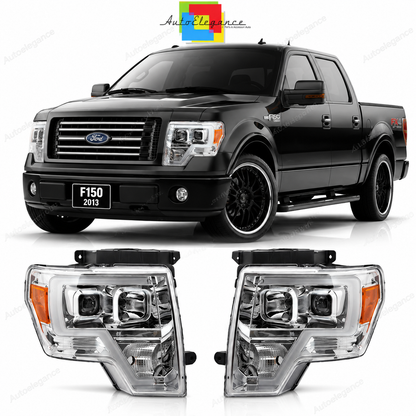 💕 Fari Anteriori Adatto per Ford F150 MK12 2008-2014 Tube LED Cromo 💕
