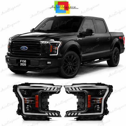 💕 Fari Anteriori Adatto per Ford F150 MK13 2017-2020 Tube LED Neri 💕