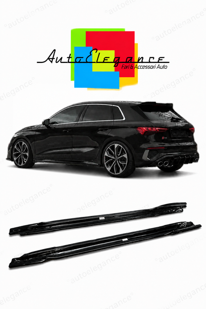 💕ART.2227 SOTTO MINIGONNE AUDI A3 8Y S3 2020-2024 NERO LUCIDO💕