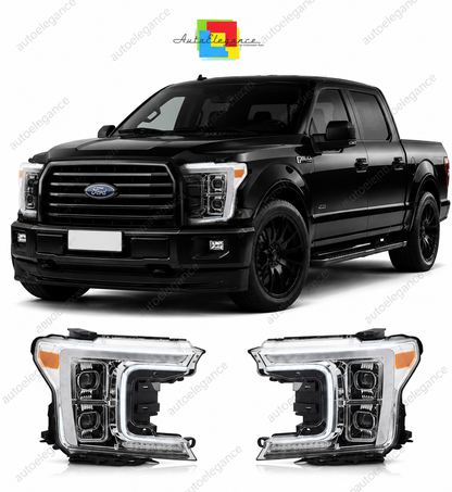 💕 Fari Anteriori Adatto per Ford F150 MK13 17-20 Full LED Cromo 💕