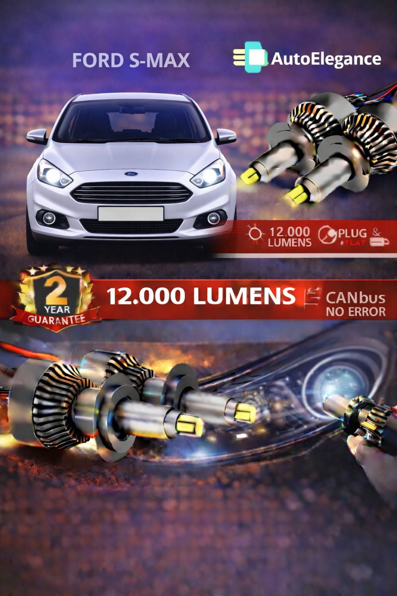 🔥KIT LED PER FORD S-MAX ANABAGLIANTI H7 CANBUS Bianco 6500K 360 gradi🔥