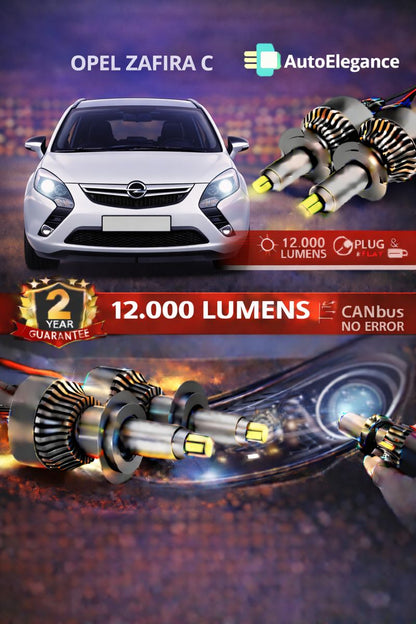 🔥KIT LED PER OPEL ZAFIRA C ANABAGLIANTI H7 CANBUS Bianco 6500K 360 gradi🔥