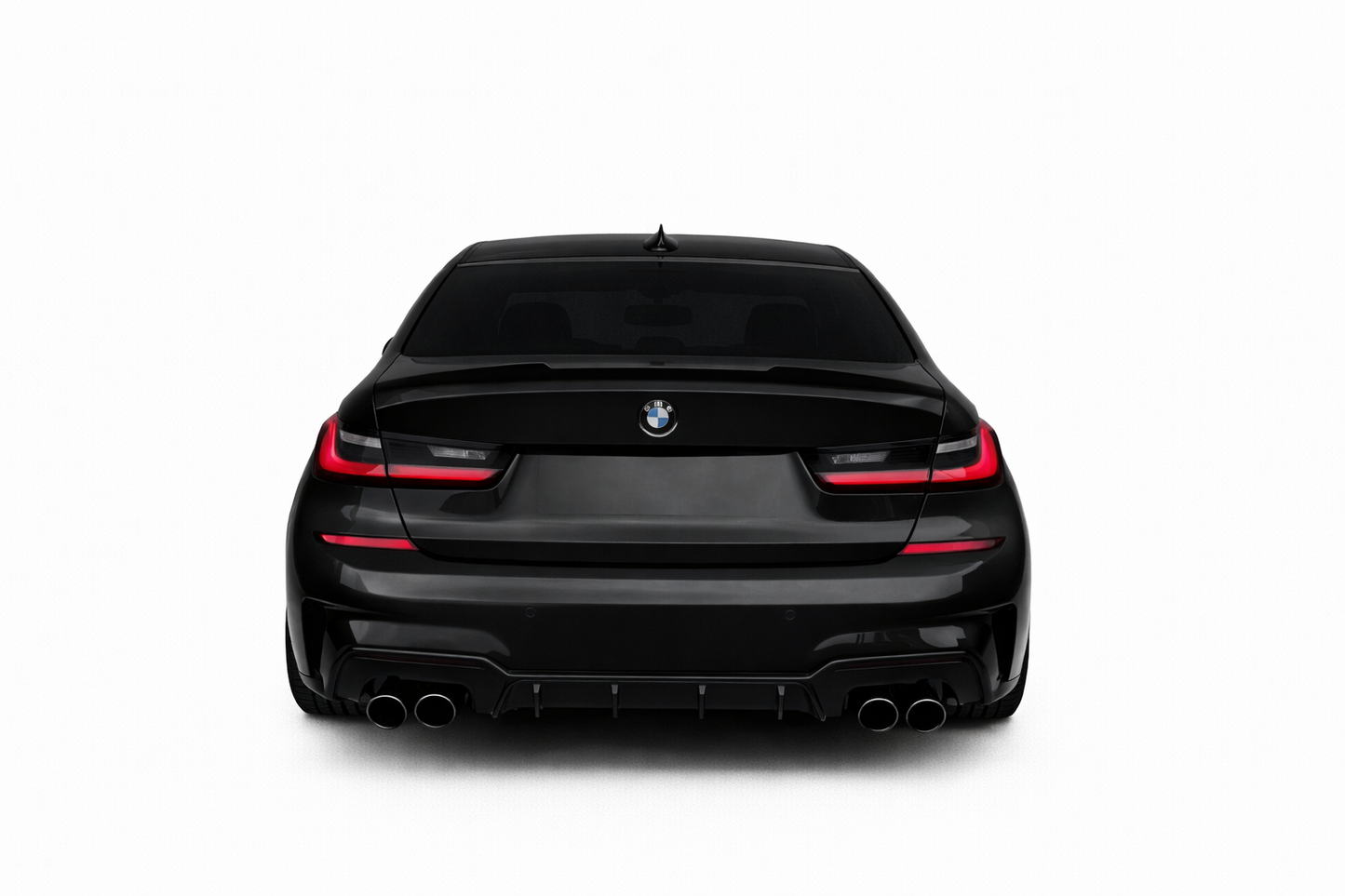 💕ART.2140 DIFFUSORE +TERMINALI BMW SERIE 3 G20 G21 18-22 MSPORT NERO LUCIDO 💕