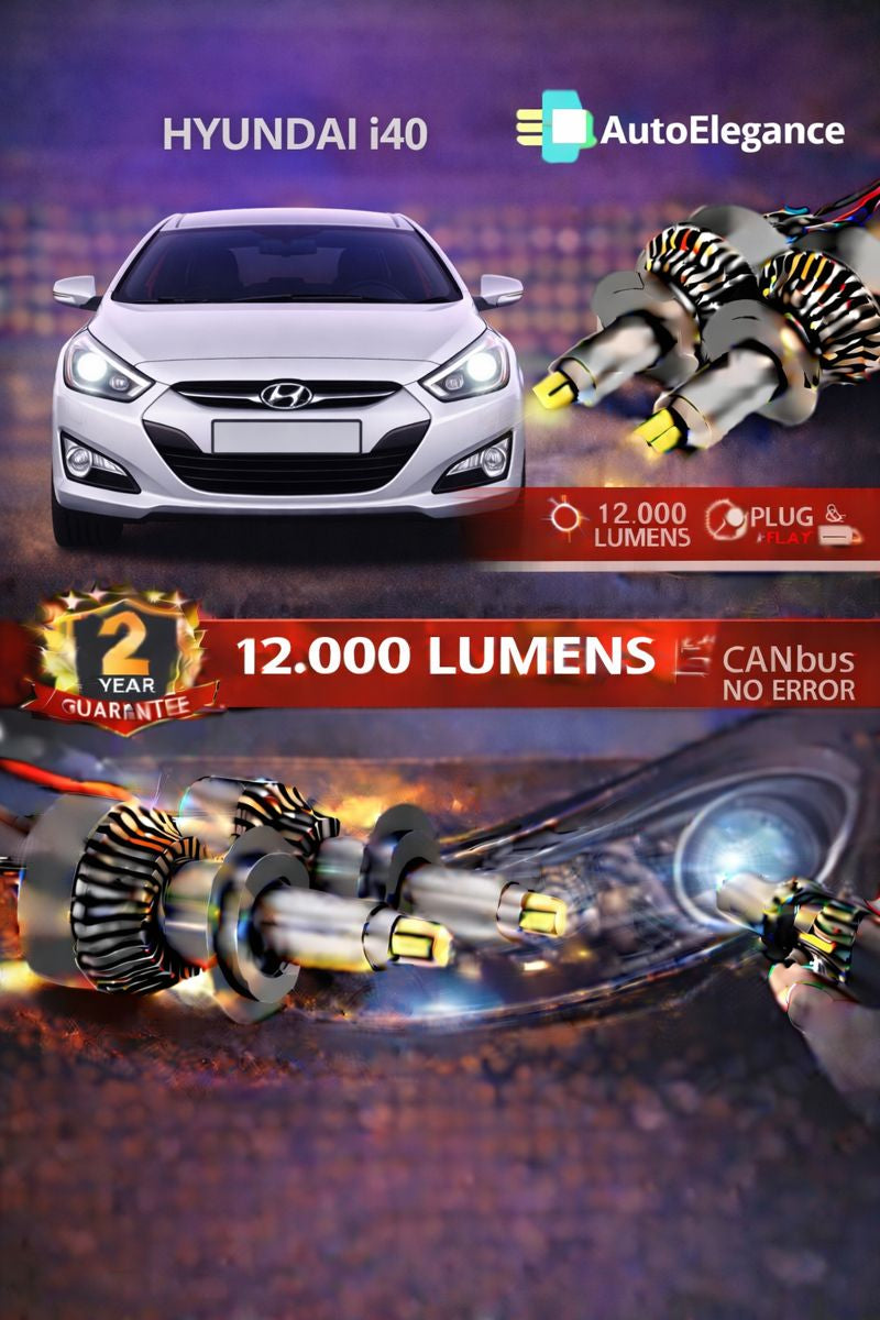 🔥KIT LED PER HYNDAI i40 ANABAGLIANTI H7 CANBUS Bianco 6500K 360 gradi🔥