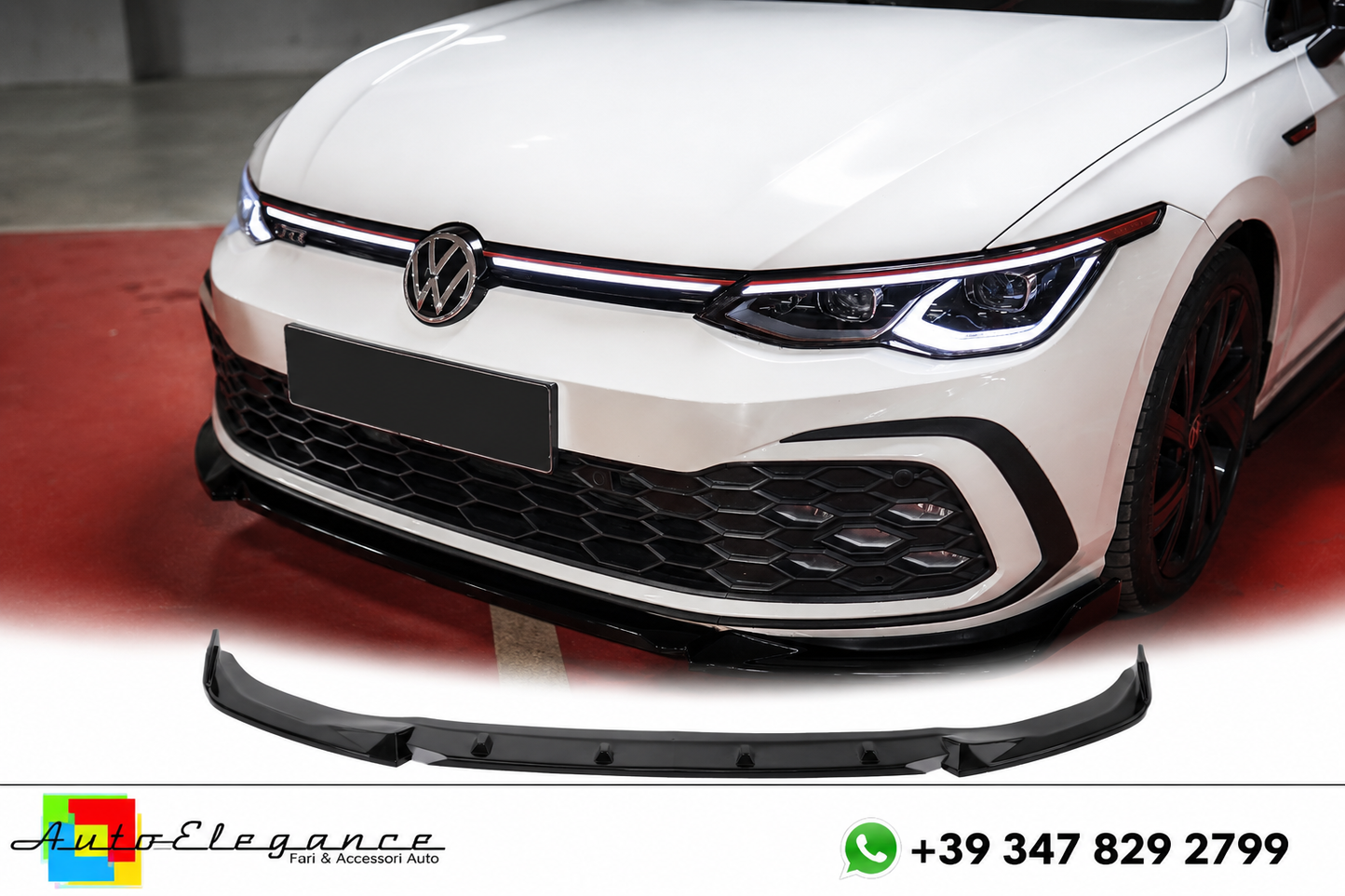 💕SPLITTER ANTERIORE VW Golf Mk8 GTI/GTE/GTD/R-Line (2020–2024) Nero Lucido💕