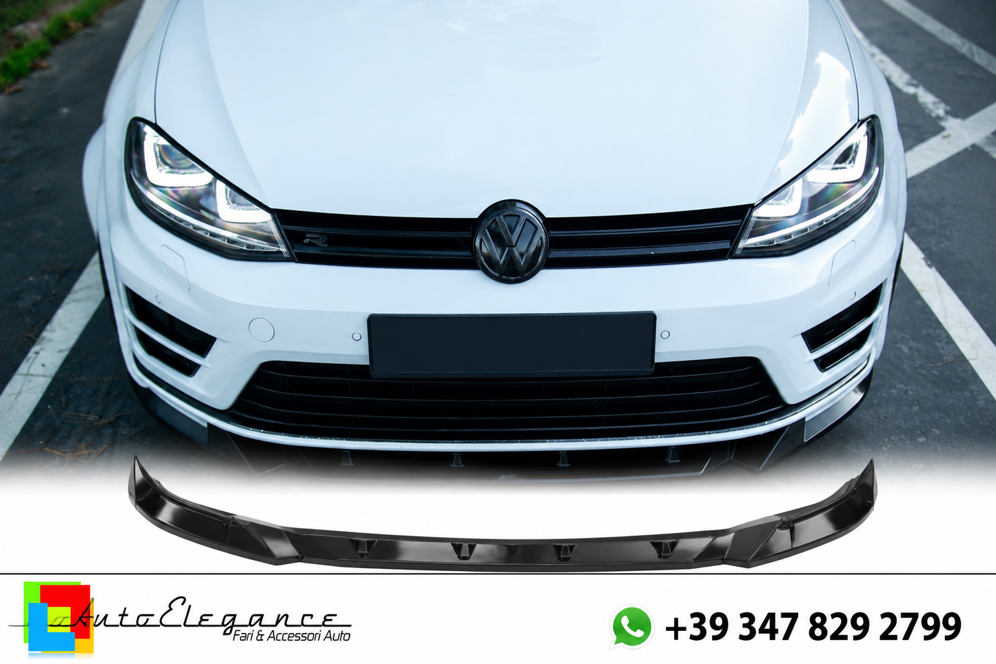 💕SPLITTER ANTERIORE VW Golf Mk7 R (2013–2016) Nero Lucido💕