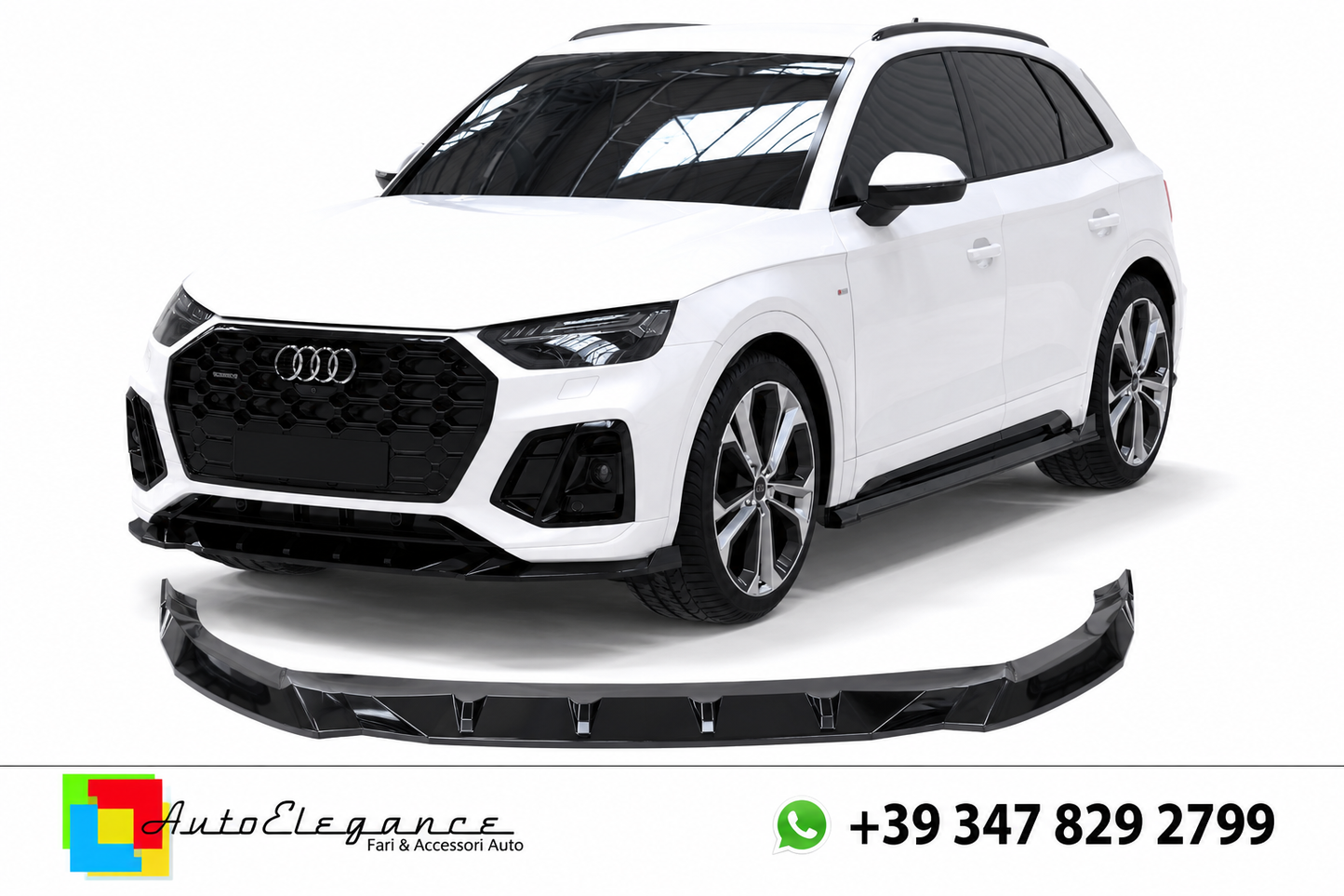 💕SPLITTER ANTERIORE Audi SQ5 / Q5 S-Line SUV & Sportback Mk2 Facelift (2020–2024) Nero Lucido💕
