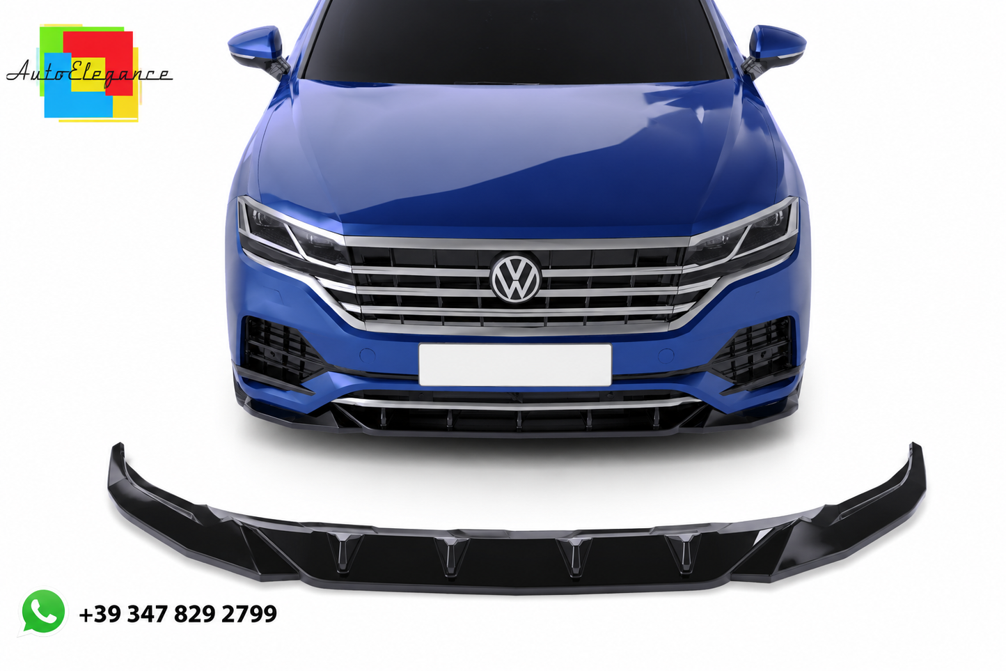 💕SPLITTER ANTERIORE for VW Touareg Mk3 R-Line (2018–2023) Nero Lucido💕