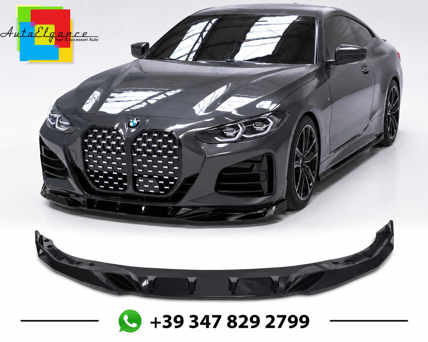 💕SPLITTER ANTERIORE BMW 4Series Coupe/Cabrio(G22/G23)M-Pack 2020- Nero Lucido💕