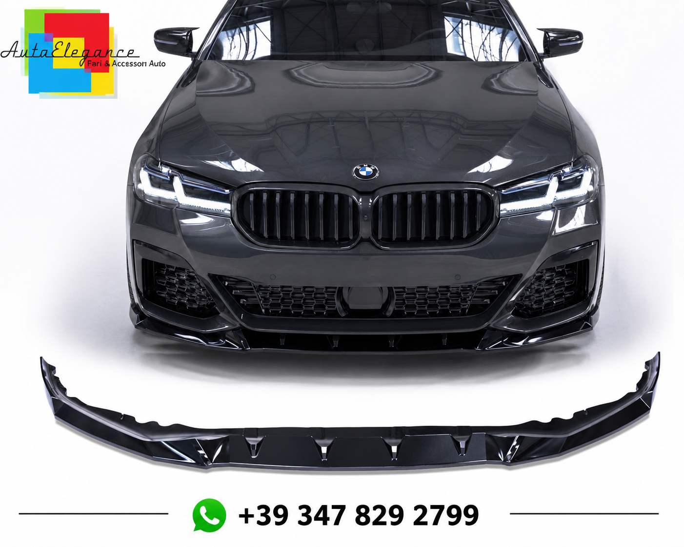 💕SPLITTER ANTERIORE BMW 5 Series G30/G31 Facelift M-Pack 2020-23 Nero Lucido💕