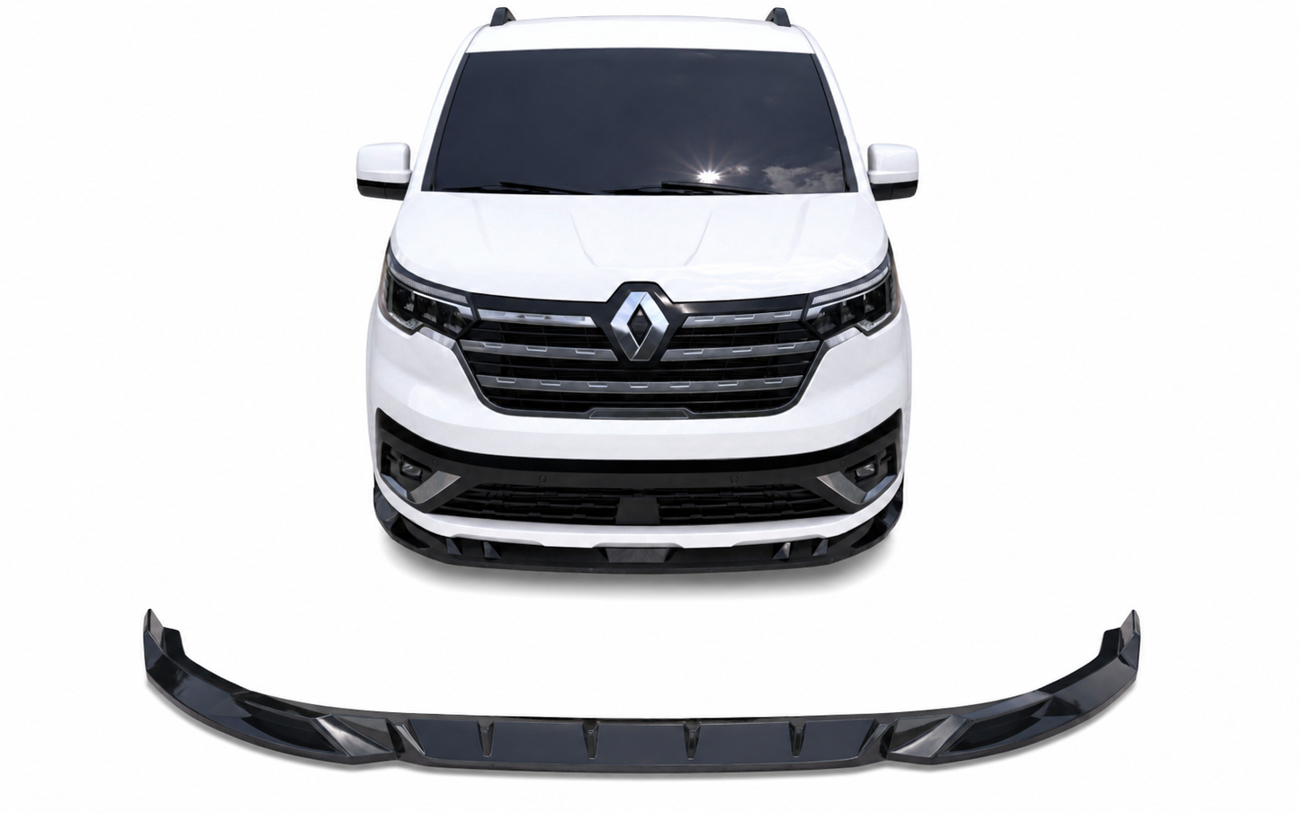 💕 Splitter Anteriore adatto per Renault Trafic (2023+) Nero Lucido ABS 💕