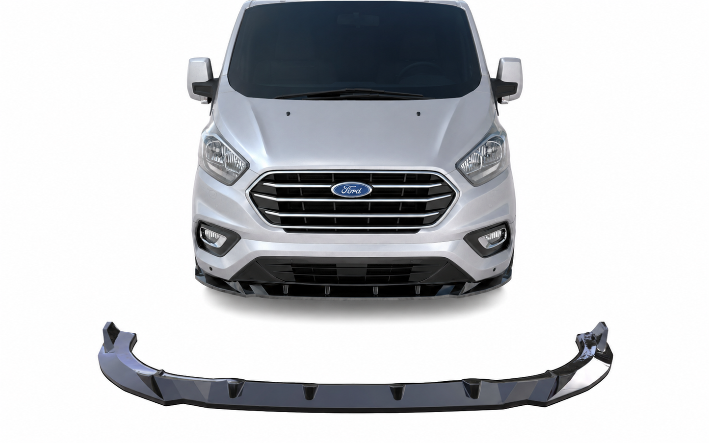 💕 Splitter Anteriore Adatto per Ford Transit Mk9 2020+ Nero Lucido ABS 💕