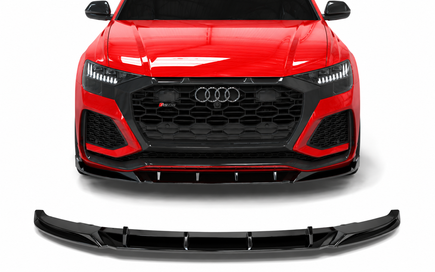 💕 Splitter Adatto per Audi RSQ8 Mk1 2019-2023 Nero Lucido ABS 💕