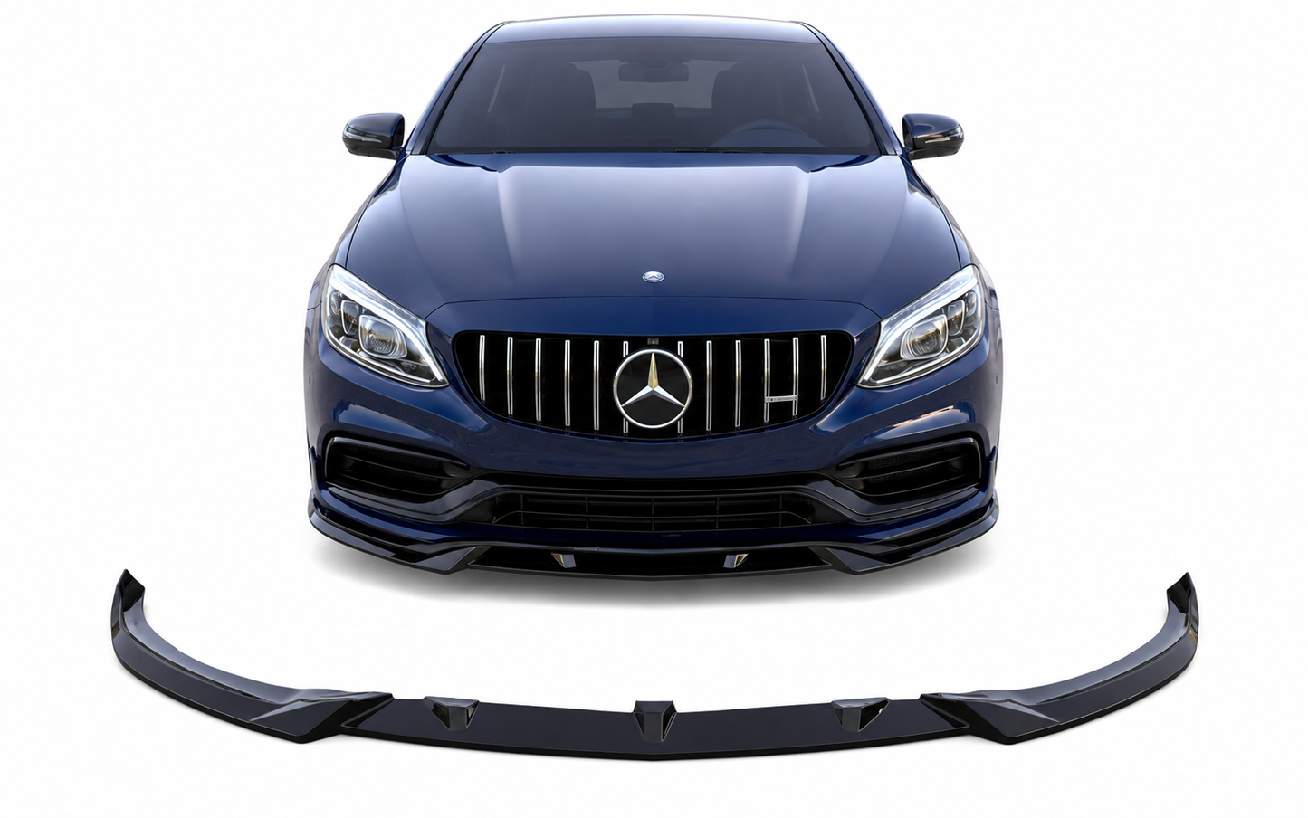 💕 Splitter Anteriore Adatto per Mercedes C63 C63S W205 2015-2021 Nero Lucido 💕