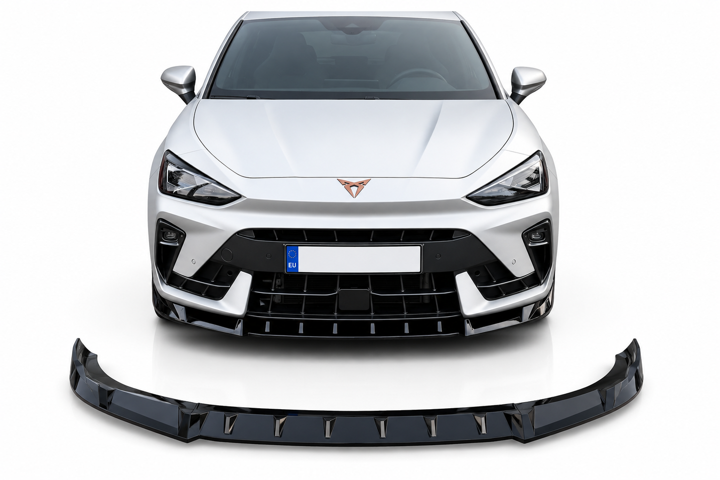 💕 Splitter Anteriore Adatto per CUPRA Leon V2 2024+ Nero Lucido 💕