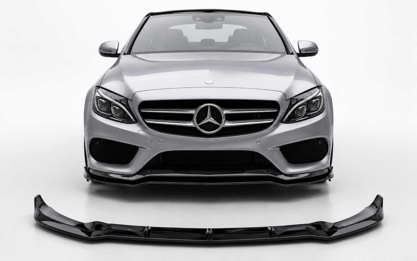 💕 Splitter Anteriore Adatto per Mercedes W205 AMG-Line C43 Nero Lucido 💕