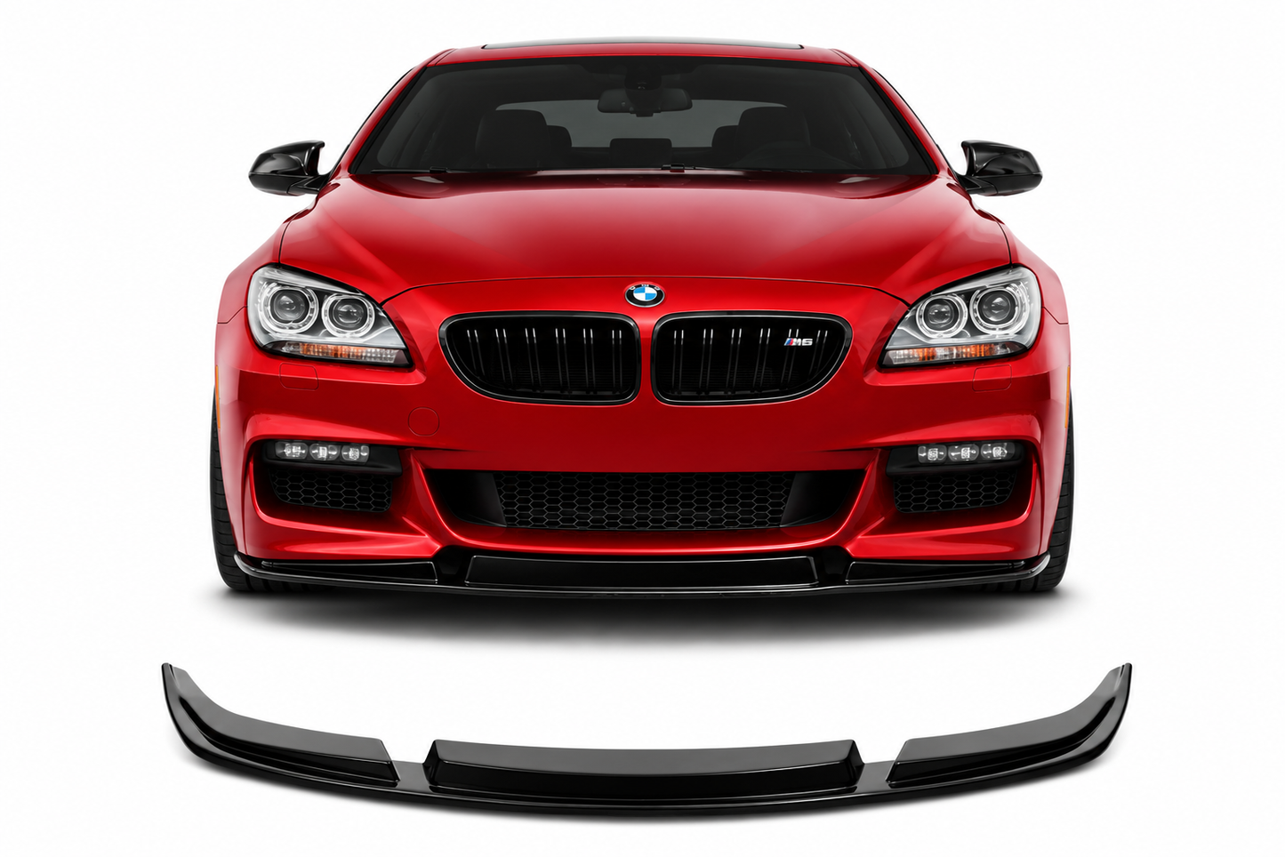 💕Splitter Adatto per BMW 6 Series F06 F12 F13 M-Pack (2013-2018) Nero Lucido💕