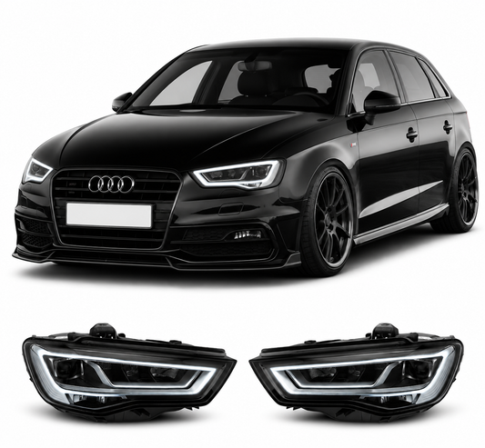 💕 Fari Anteriori Adatto per Audi A3 8V 2012-2016 Full LED Seq DRL 💕