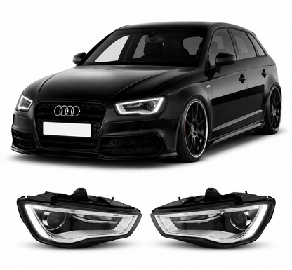 💕 Fari Anteriori Adatto per Audi A3 8V 2012-2016 Tube Light DRL 💕