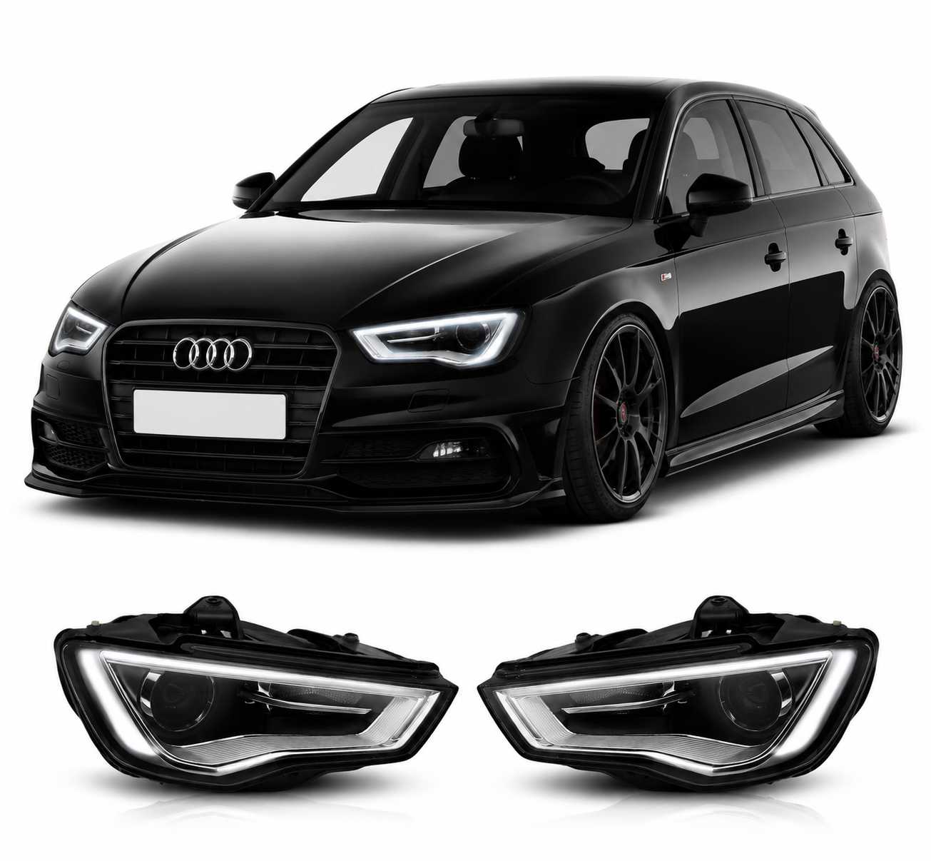 💕 Fari Anteriori Adatto per Audi A3 8V 2012-2016 Xenon DRL 💕