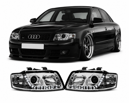 💕 Fari Anteriori Adatto per Audi A4 B6 2000-2004 Daylight Cromato 💕
