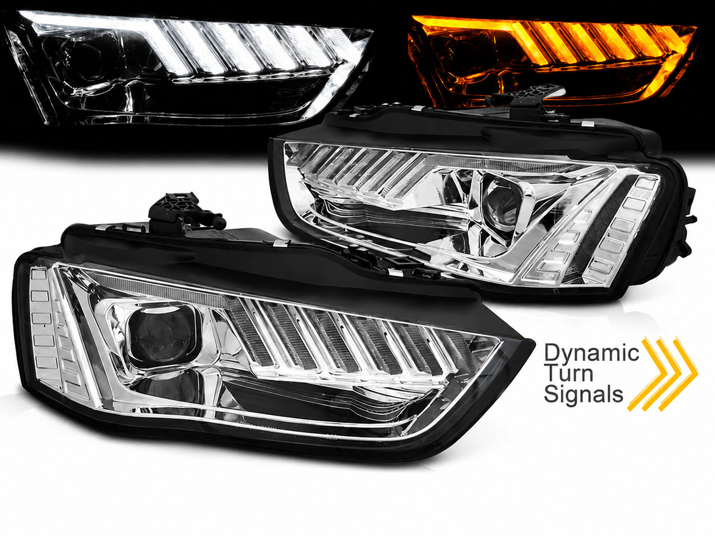 💕 Fari Anteriori Adatto per Audi A5 2011-2016 LED Seq Nero DRL 💕