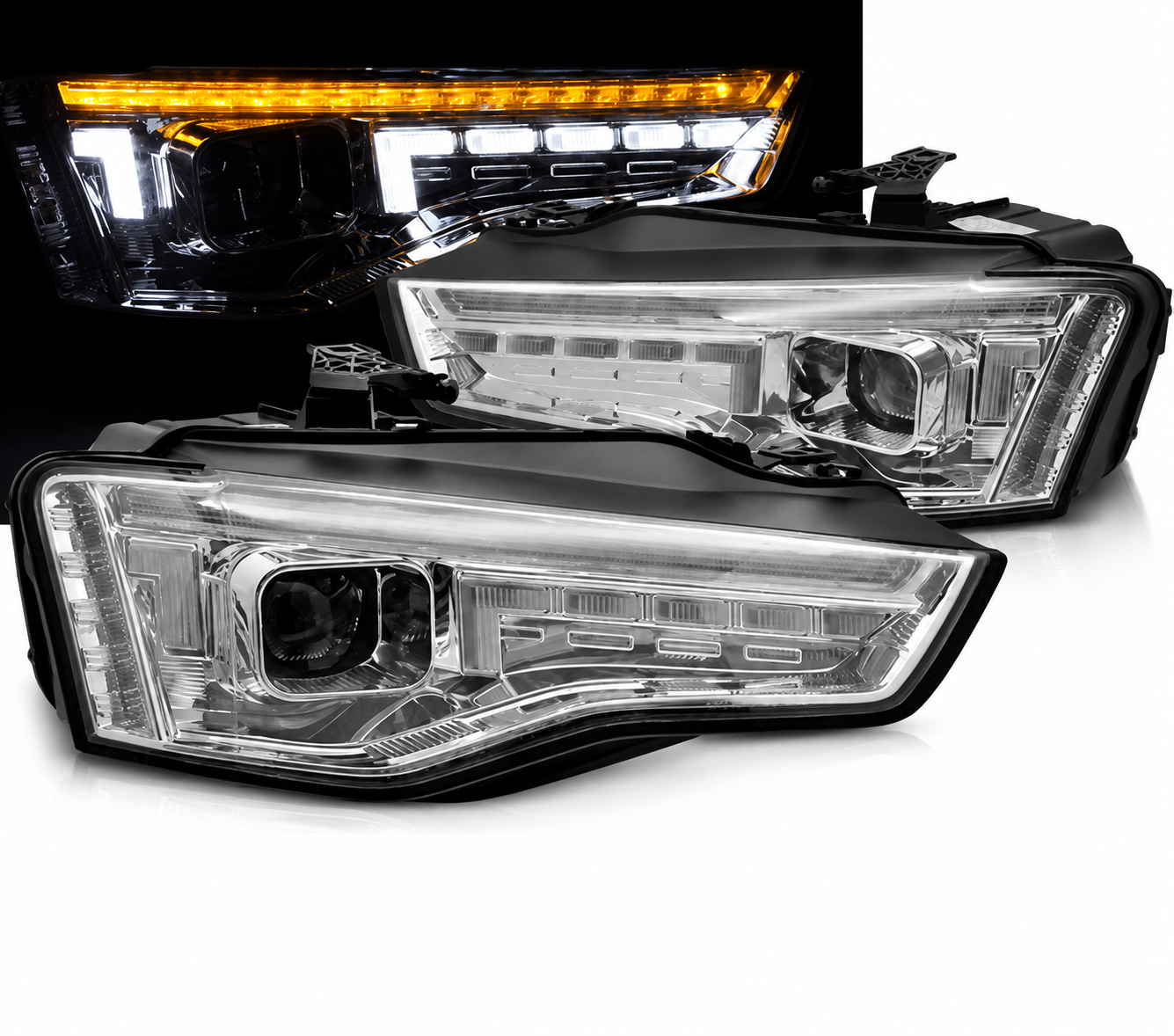 💕 Fari Anteriori Adatto per Audi A5 2011-2016 Xenon LED Seq Cromato 💕