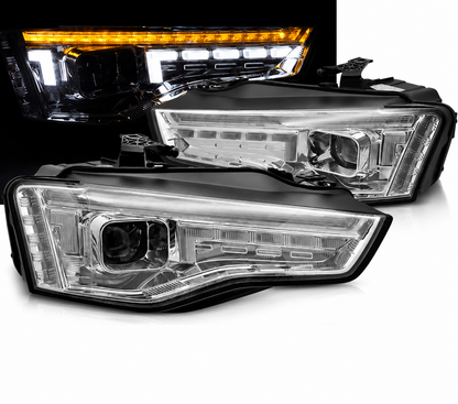 💕 Fari Anteriori Adatto per Audi A5 2011-2016 Xenon LED Seq Cromato 💕