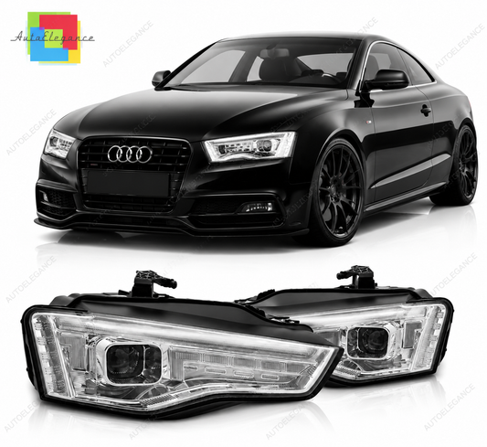 💕 Fari Anteriori Adatto per Audi A5 2011-2016 Xenon LED Seq Cromato 💕