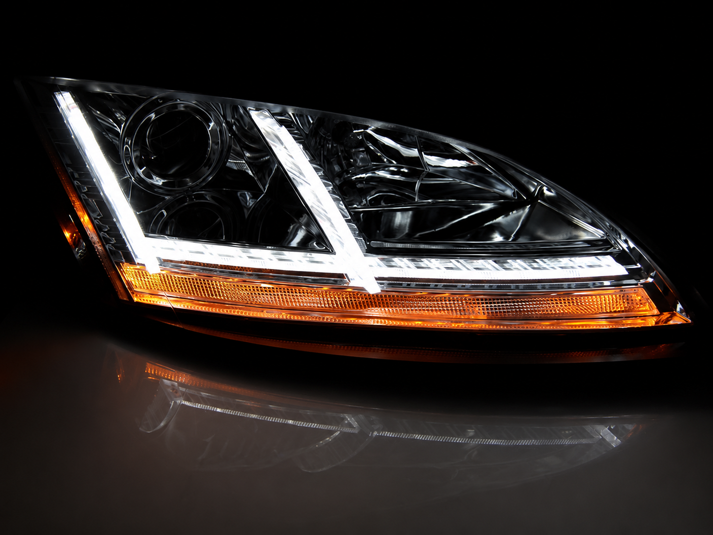 💕 Fari Anteriori Adatto per Audi TT 8J 2006-2010 LED Seq Cromato 💕