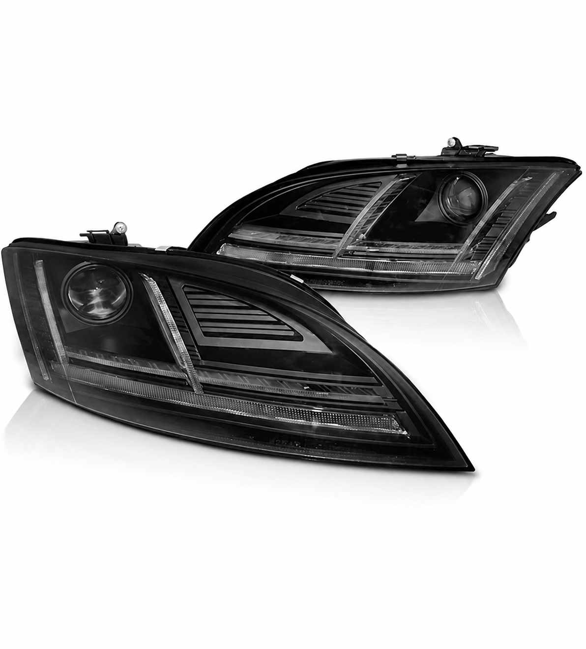 💕 Fari Anteriori Adatto per Audi TT 8J 2010-2014 Xenon LED DRL Seq Nero 💕