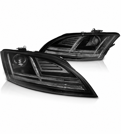 💕 Fari Anteriori Adatto per Audi TT 8J 2010-2014 Xenon LED DRL Seq Nero 💕