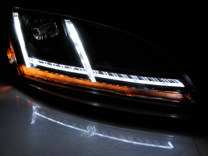💕 Fari Anteriori Adatto per Audi TT 8J 2010-2014 Xenon LED DRL Seq Nero 💕