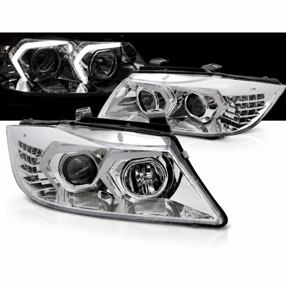 💕 Fari Anteriori Adatto per BMW E90 E91 05-08 LED Cromati 💕