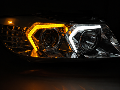 💕 Fari Anteriori Adatto per BMW E90 E91 05-08 LED Cromati 💕