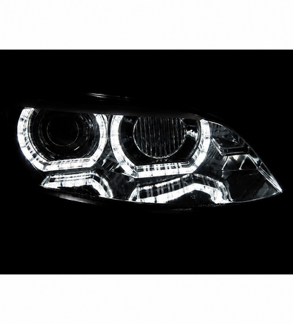 💕 Fari Anteriori Adatto per BMW E92 E93 06-10 Xenon Angel Eyes LED Cromati 💕