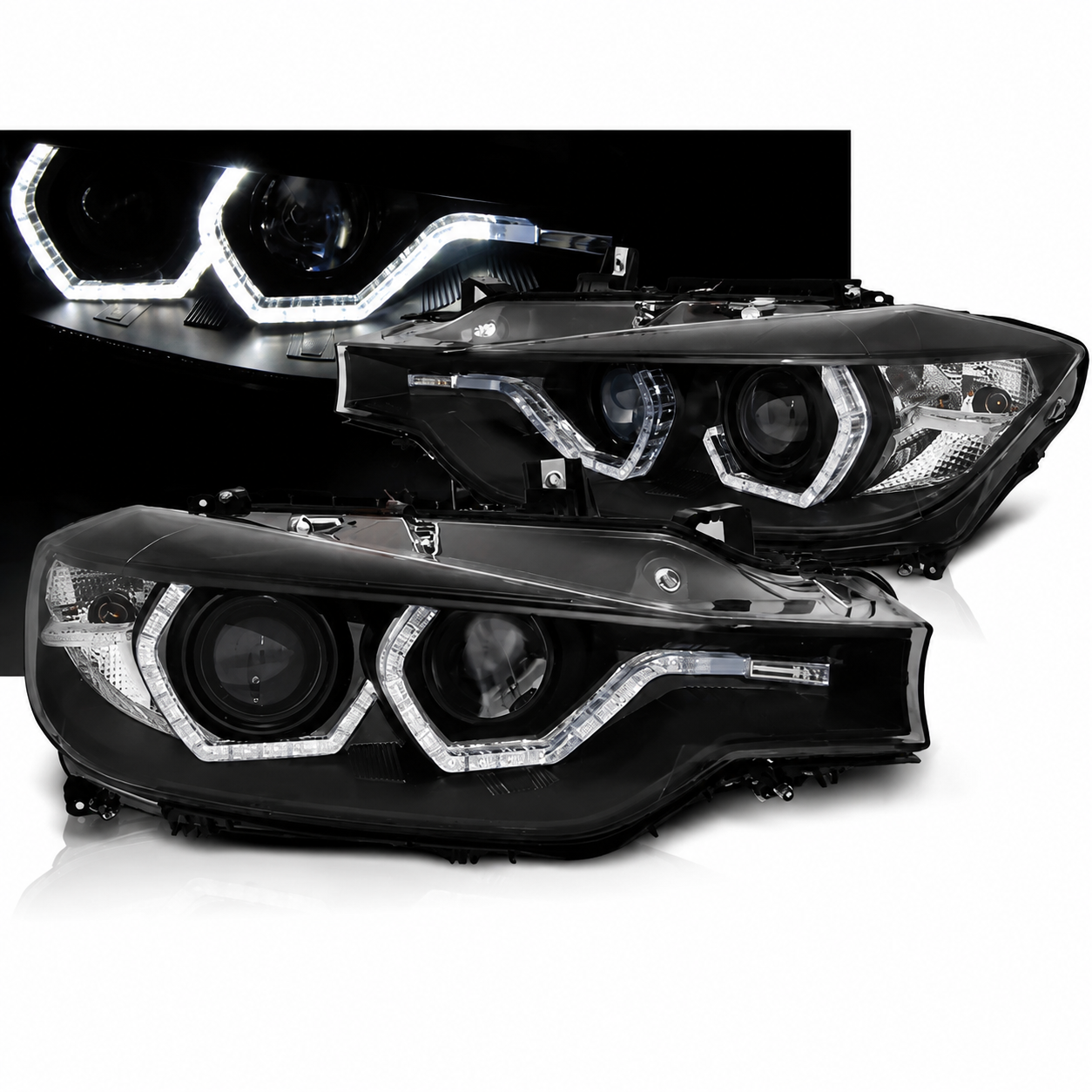 SPLITTER SUITABLE FOR VW GOLF 8 GTI GTD RLINE LOOK GLOSSY BLACK SPORTY DESIGN 