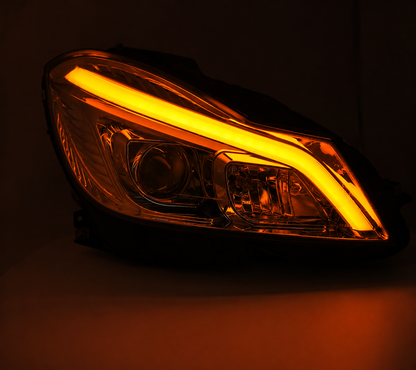 💕 Fari Anteriori Adatto per MERCEDES W204 11-14 Tube LED DRL Cromati 💕