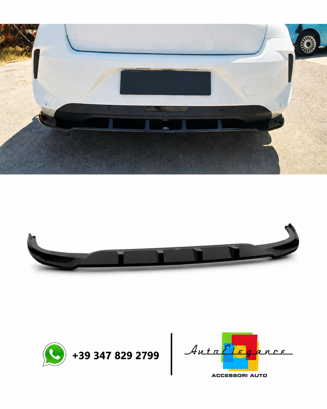💕Splitter POSTERIORE Opel Astra L hatchback Nero lucido💕