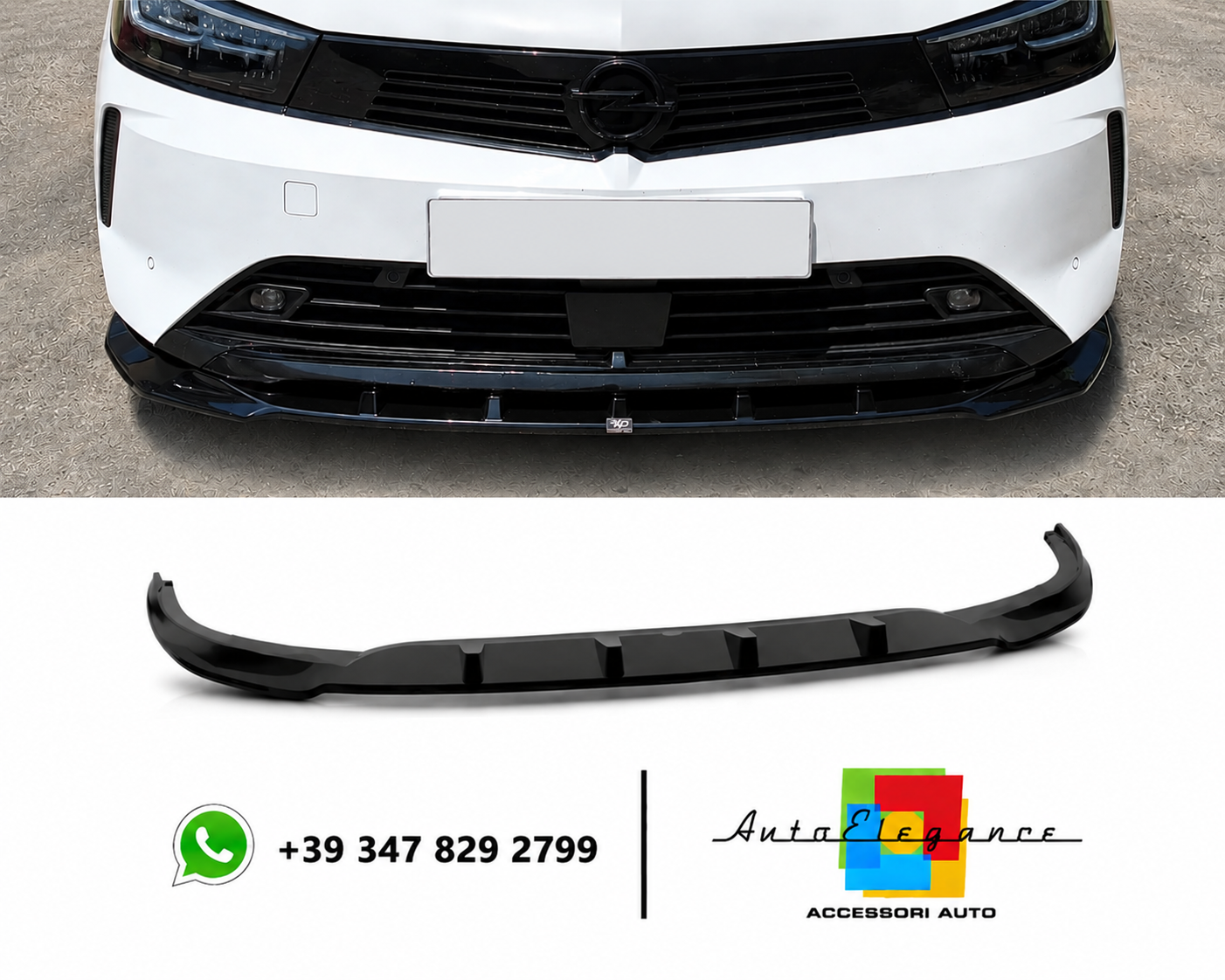 💕Splitter ANTERIORE Opel Astra L hatchback Nero lucido💕